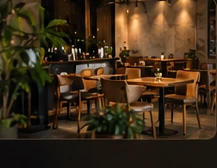 AI-generated café seating area
